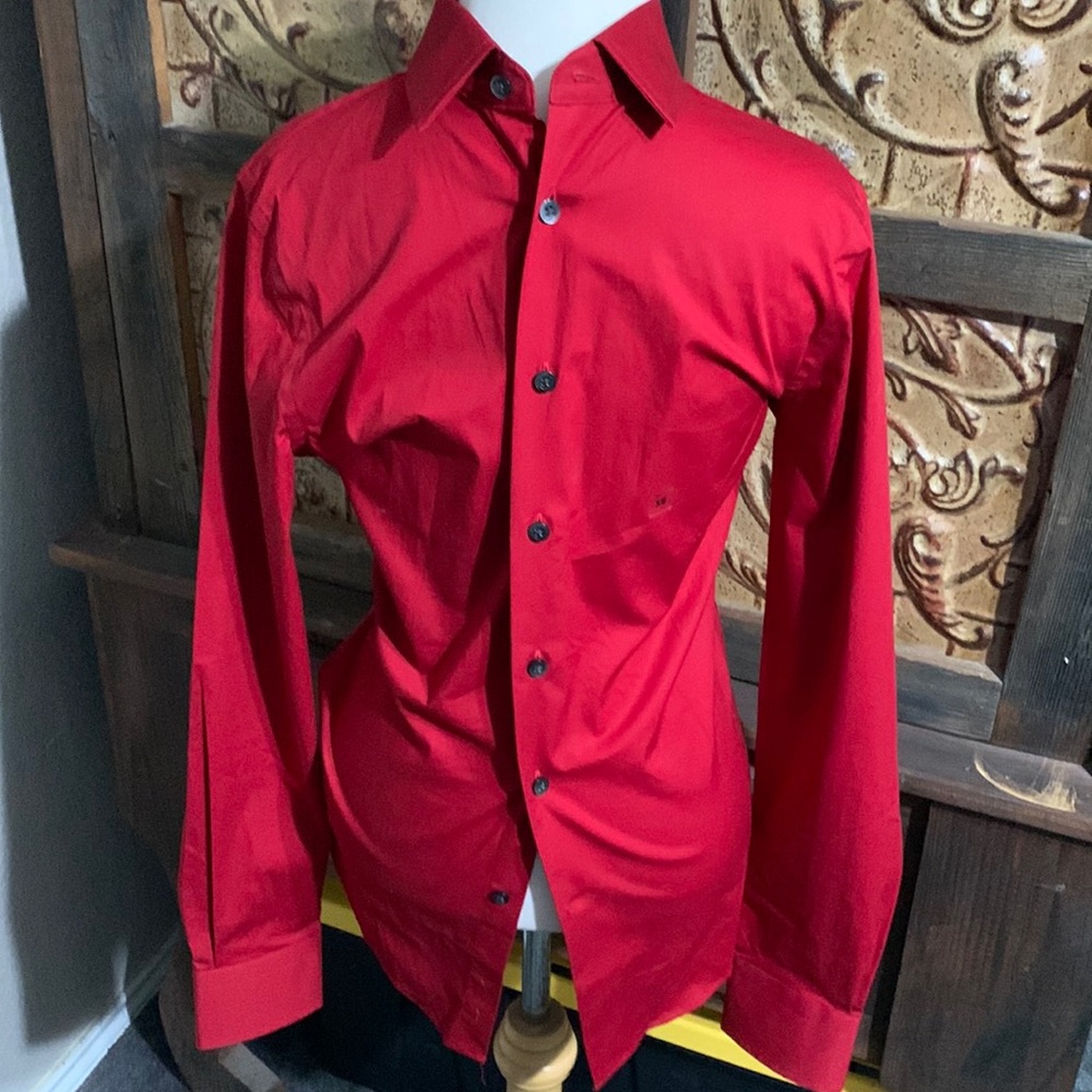 Express Red button up dress shirt Size:XS